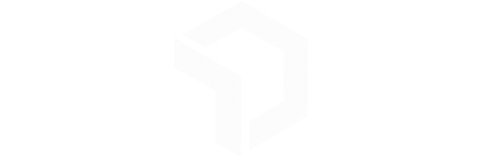 White Geometric Hexagon Ribbon Logo