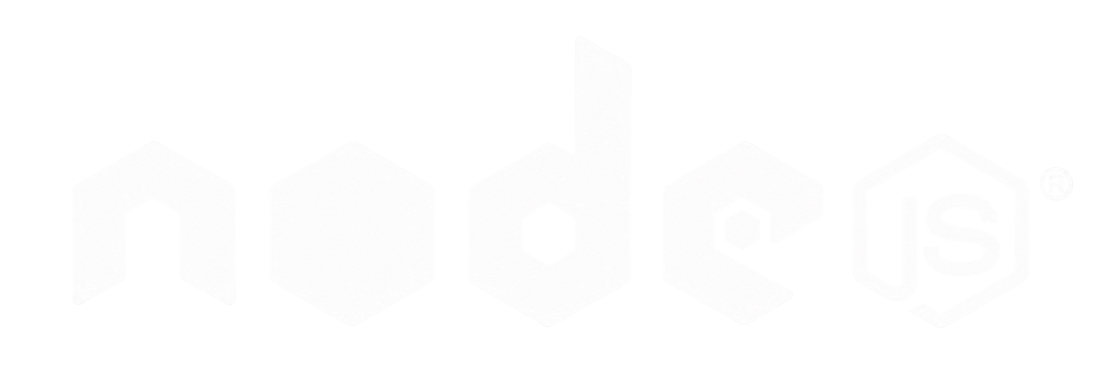 White Node.js Logo on Transparent Background