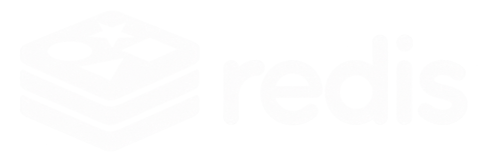 White Redis Logo on Transparent Background